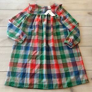 NWT Gymboree Multicolor Plaid Kids Polyester Checkered Nightgown